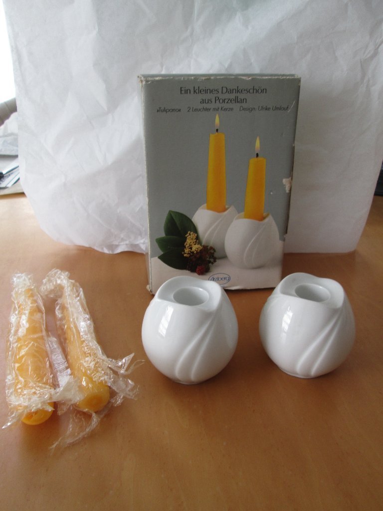 ARZBERG vintage 2 tulip candle holders in | Table accessories