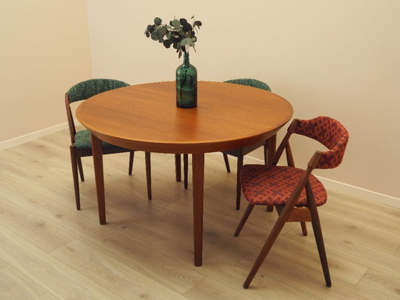 Image 1 of Round teak table, Danish design, 1960s, manufacturer: Gudme Møbelfabrik, designer: Ole Hald