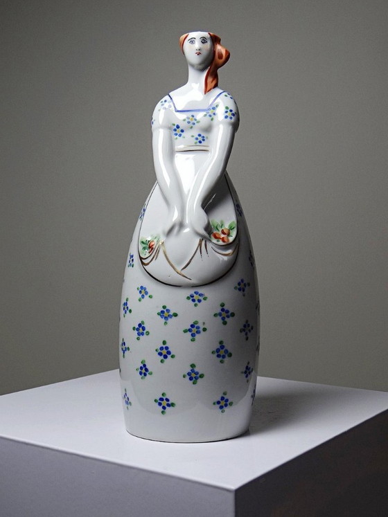 Image 1 of Rare antique collectible porcelain bottle by Michelaud Limoges, Robj Paris style