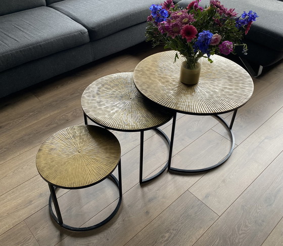 Image 1 of 3 tables basses/tables d'appoint dorées