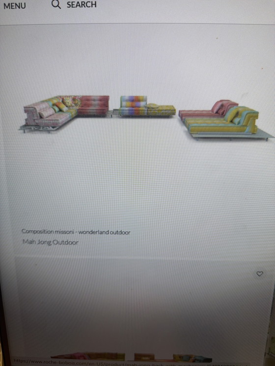 Roche Bobois Mah Jong Missoni Design – Zithoek, Velvet, Cotton (photo 8 of 8)