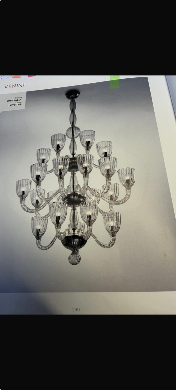 Paolo Venini Martinengo Lampadario 20 Luci Cristallo Murano L Nuovo Imballato – Lampade a sospensione (photo 4 of 5)
