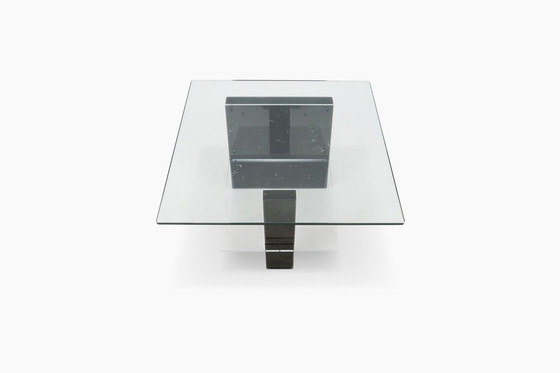 Image 1 of Tavolino italiano di metà secolo in marmo e vetro, anni '70