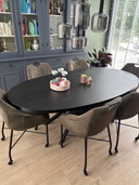 Ovale tafel met 6 stoelen 