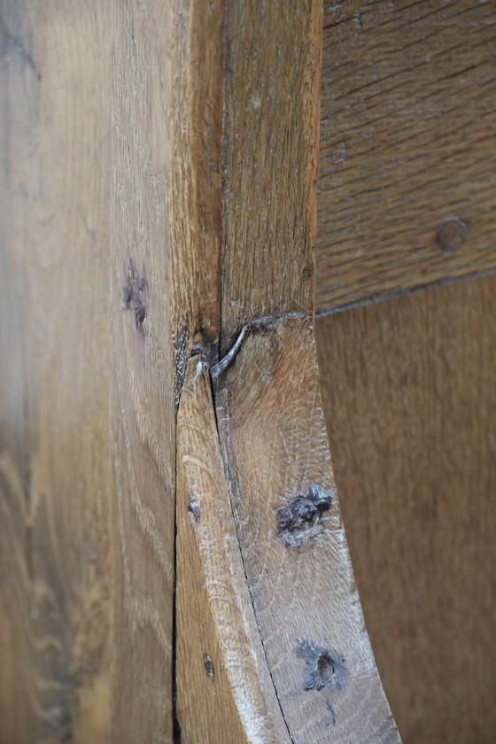 Image 1 of Antico banco da chiesa in quercia in stile gotico con bellissime incisioni