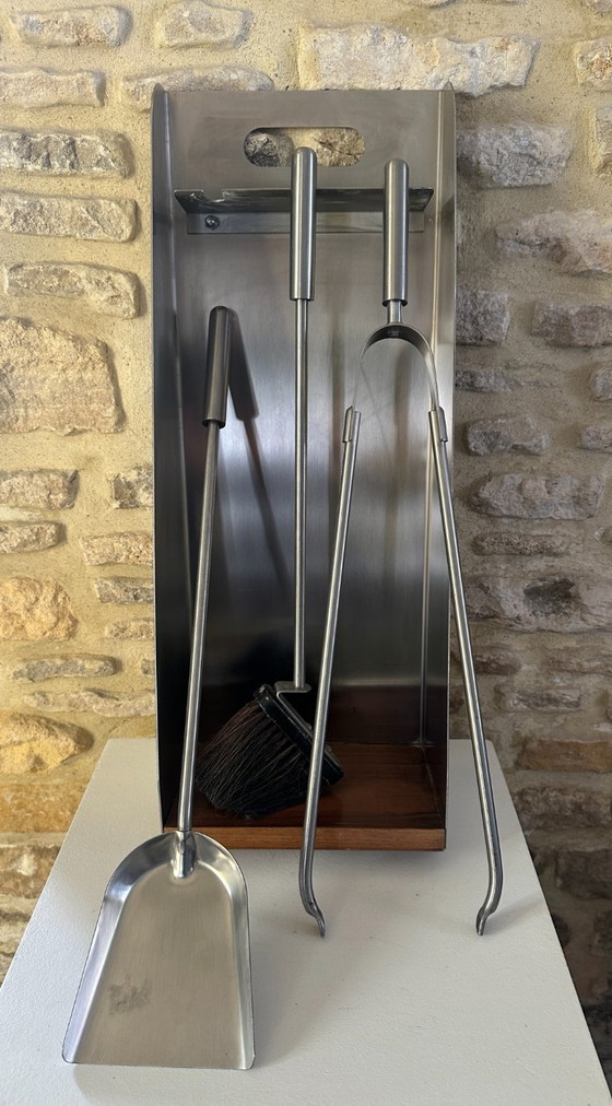 SET UTENSILI CAMINO VINTAGE ANNI '70 – Oggetti decorativi, Metallo, Legno (photo 8 of 11)