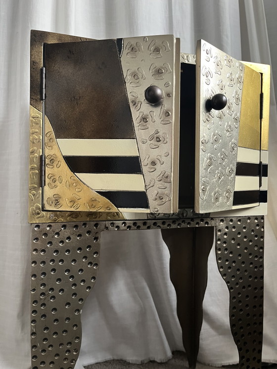 Memphis Stijl Kastje, Lam Lee Group, 1990’s – Kasten, Metal, Wood, Vintage (photo 12 of 13)