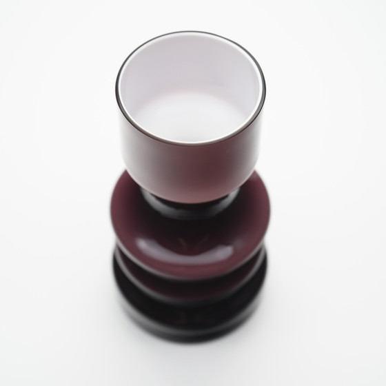Image 1 of Karl Friedrich Kristallglaswerk Set de vases en verre ciselé avec boîte à couvercle et faucon MCM
