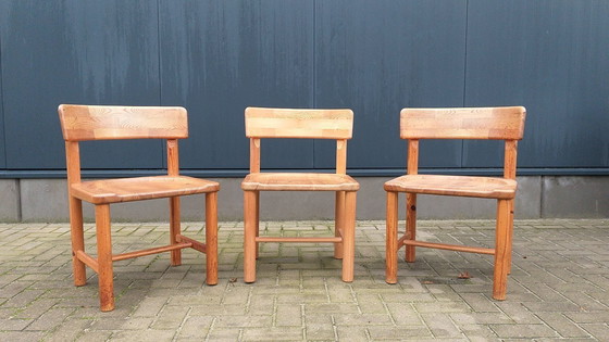 Image 1 of Ensemble de 3 chaises de salle à manger Daumiller en pin massif