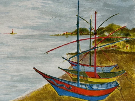 Image 1 of Litografia "Small Harbor" di Judith Bledsoe