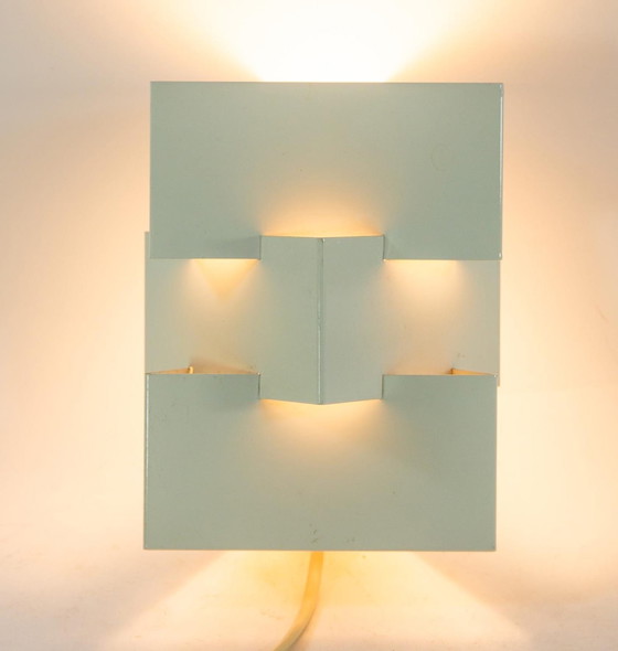 Image 1 of Anvia witte geometrische Wandlamp jaren ‘ 60 Design J.Hoogervorst 
