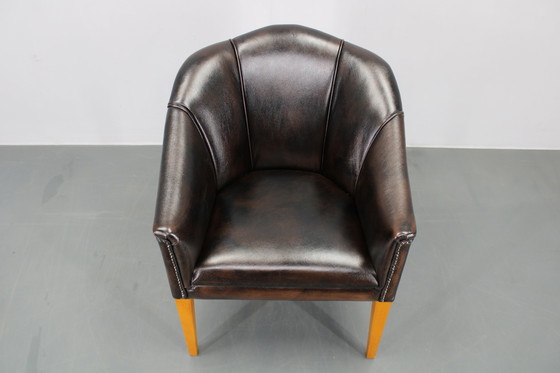 Image 1 of Vintage leren fauteuil, Tsjecho-Slowakije