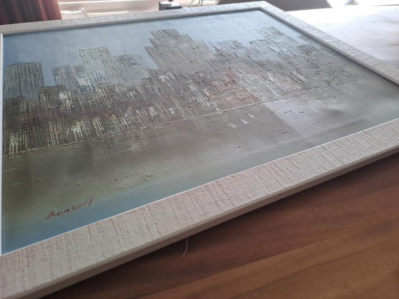 Bonsall – Signed skyline painting on canvas – 50 × 60 cm – Paintings & Drawings, Wood (photo 3 of 5)