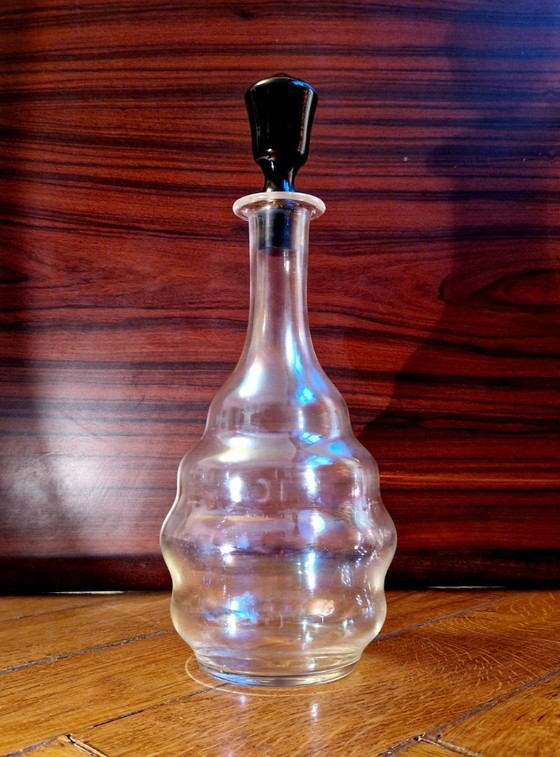 Set of 3 glasses and carafe with stopper, designed by Josef Hoffmann around 1925, manufactured by J. & L. (photo 16 of 16)