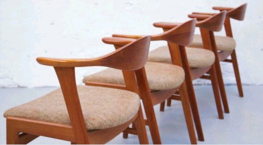 Vintage Teak Danish Dining Chairs by Erik Kirkegaard