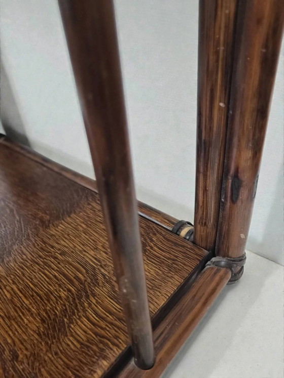 Bamboo shelf with smoked glass, 1970s – Shelving unit (photo 9 of 14)