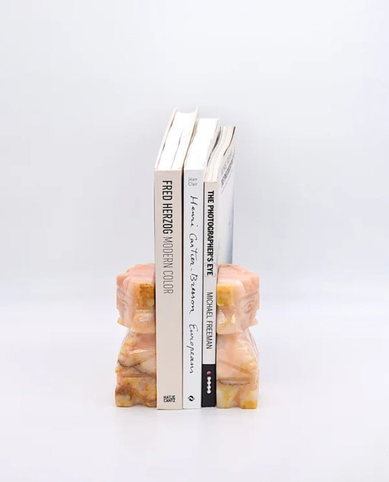Image 1 of Aztec Onyx Bookends – Authentic Hand-Carved Mexican Stone Art (Set of 2)