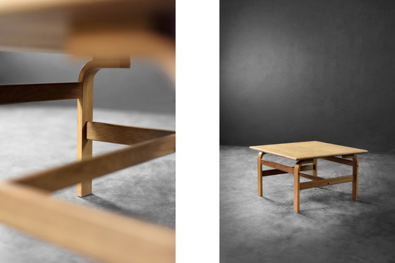 Image 1 of Vintage Mid-Century Scandinavian Modern Low Brown Oak Coffee Table by Karl-Erik Ekselius for JOC Vetlanda, 1960s