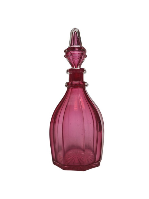 Biedermeier Rubin karaf, voormalig Oostenrijk-Hongaars Rijk, jaren 1890 – glazen karaffen, Glass