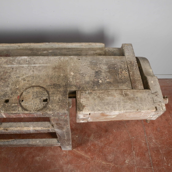 Industrial workbench with double vise, 20th Century Italian – Desk, Rustic (photo 11 of 16)