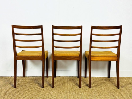 Image 1 of Set di 3 sedie da pranzo scandinave in teak e velluto a coste, 1960