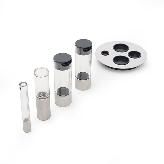 Image 1 of Zylindrisches Salz-, Pfeffer-, Öl- und Essig-Set von Studio OPI für Cini und Nils, 1970er Jahre