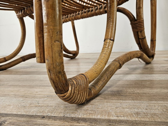 Pair of Rattan Armchairs, Brown, Vintage (photo 10 of 12)