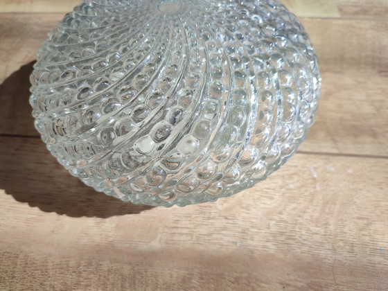 Image 1 of Glazen plafond lamp rond vintage jaren 60 plafondlamp Plafonniere