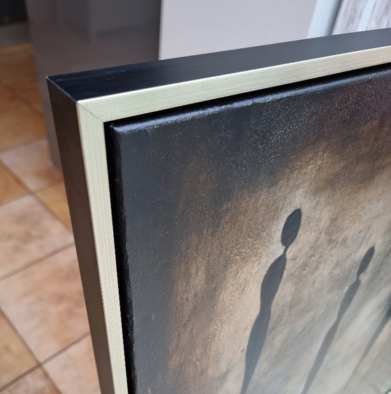 Image 1 of Frances Eckhardt - figurative painting hand-painted modern art 90x90 cm 3 figures