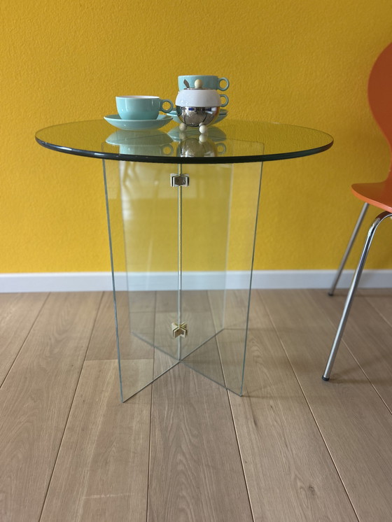 Image 1 of Glass table in the style of Leon Rosen