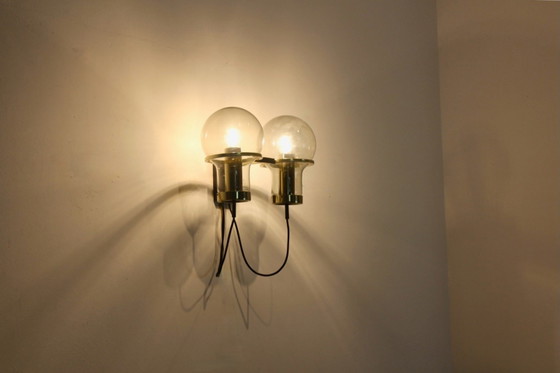 Raak Amsterdam Double Maxi Globe Wandlamp, Wandlampen, Metaal, Messing, Mid Century Modern (foto 6 van 12)