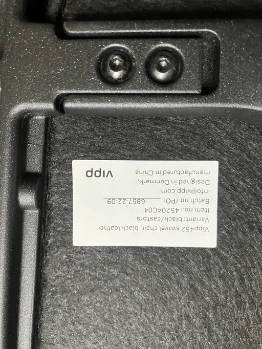 10x Vipp 452 Chaise pivotante à roulettes Noir/Roulettes