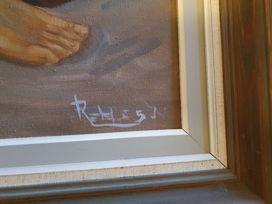 Cuadro 'Niño con botella' (Óleo sobre lienzo) – Relles 1979 – Pinturas y dibujos, Canvas (photo 3 of 5)
