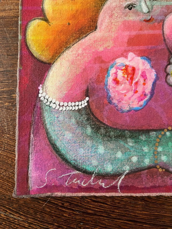 Image 1 of Gesigneerd werk in gemengde techniek Sabine Tuchel