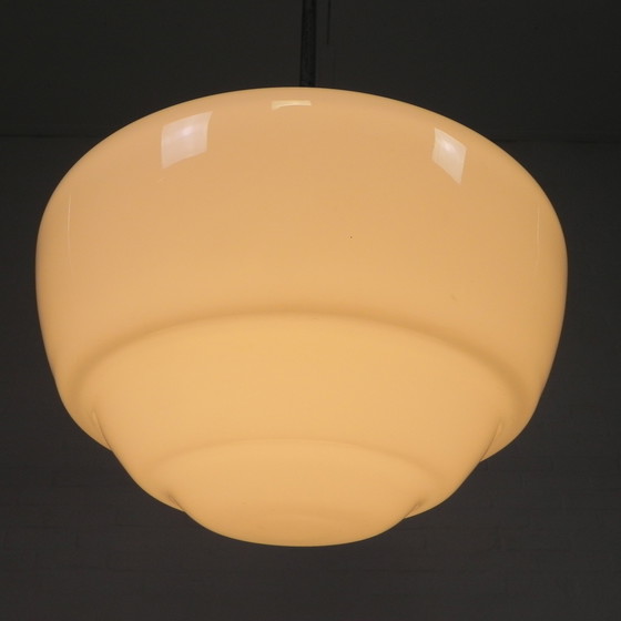 Image 1 of Art Deco Pendant Lamp With Stepped Glass Shade, Semlite Vsl, 1930s