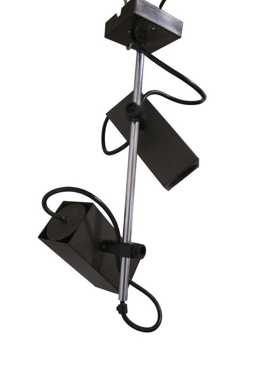 Image 1 of 1970s vintage Philips "Cube" ceiling lamp with two spotlights, plus 1 separate spotlight.