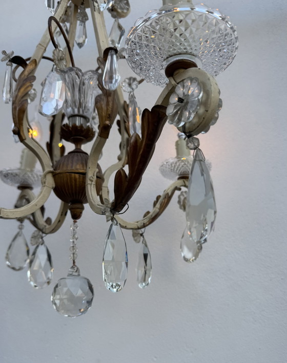 Lampadario in cristallo e ferro battuto con pendenti 1900 – Iron, Crystal (photo 8 of 15)