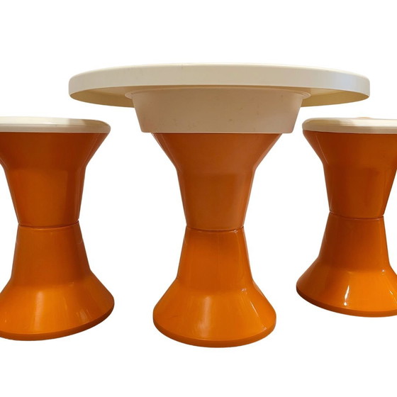 Image 1 of “Tam Tam / Diabolo” Table and Stool Game, After Henry Massonnet, Space Age, 70's – Italy