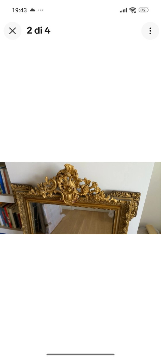 Image 1 of Antique Louis Philippe plaster mirror