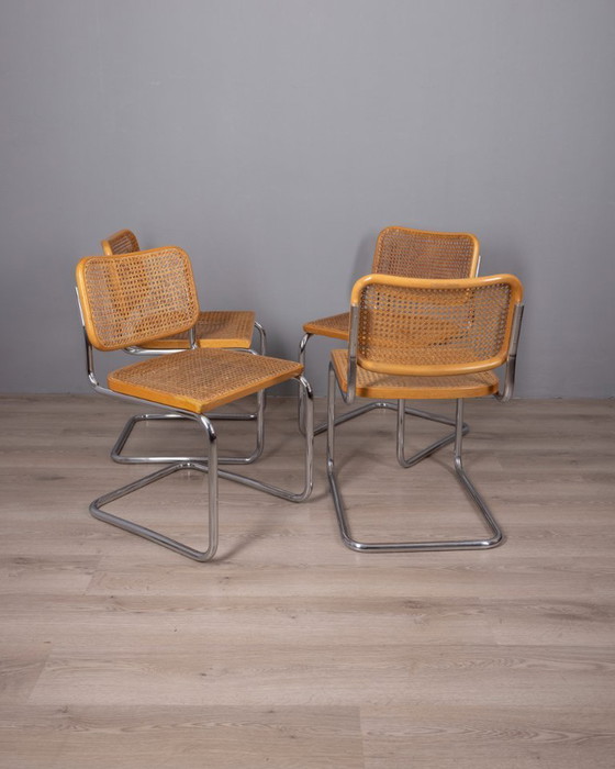 Image 1 of SET OF 4 VINTAGE CHAIRS FROM THE 1960S, CESCA MODEL, DESIGNED BY MARCEL BREUER FOR GAVINA