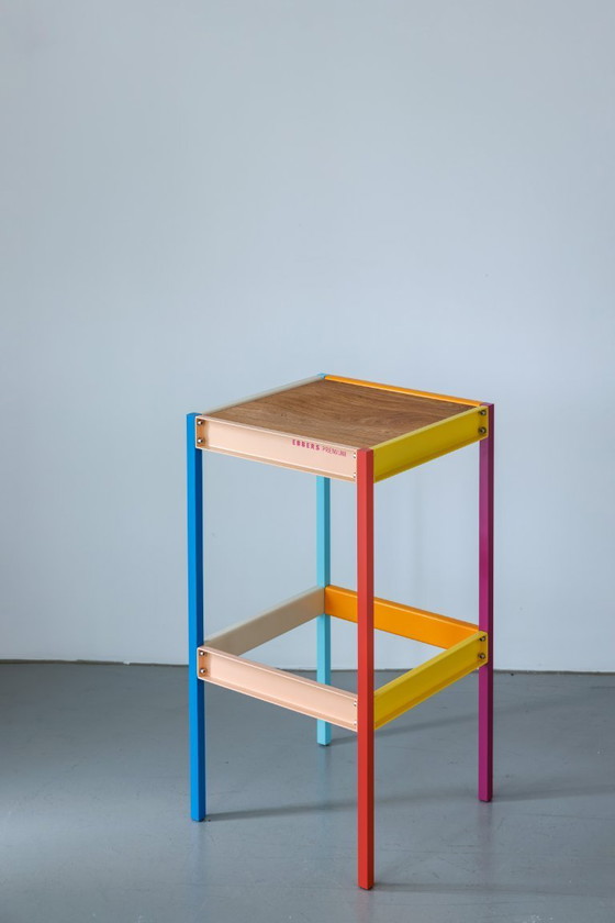 Image 1 of Modern Shelf / Bar stool - Colorful, Simple, Playful - Clean, Compact Design by Klaus Ebbers