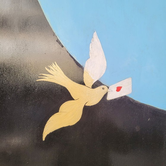 Image 1 of Coppia di pannelli dipinti “Magic”, Aldo Franceschini per Max Dif, anni ’70 – Francia