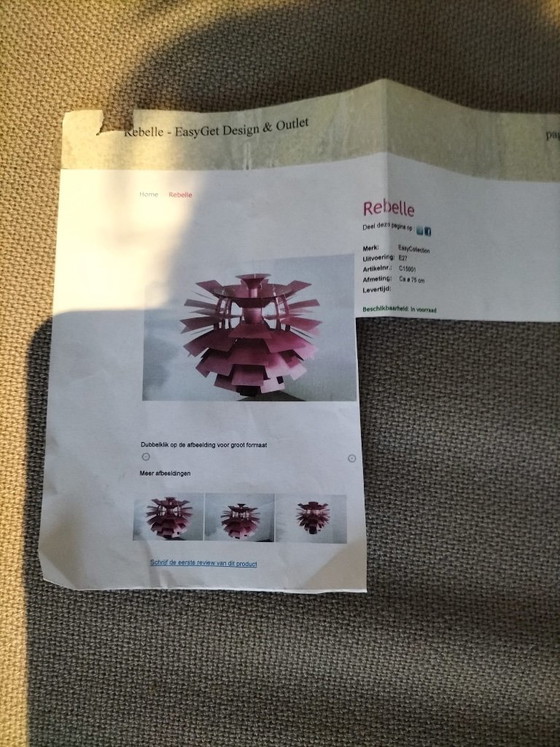 Vintage Artichoke-style pendant lamp pink | 95 cm | 1980s – Aluminium (photo 6 of 6)