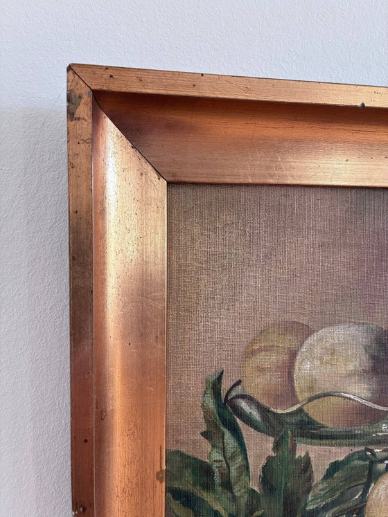 Image 1 of Peinture à l'huile originale ancienne nature morte, art de la cuisine aux fruits