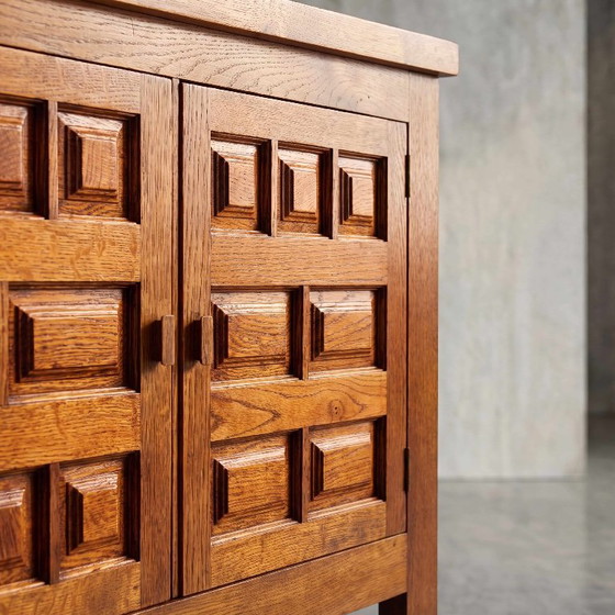 Credenza brutalista in rovere francese, anni '70 – Credenze, Wood (photo 3 of 6)