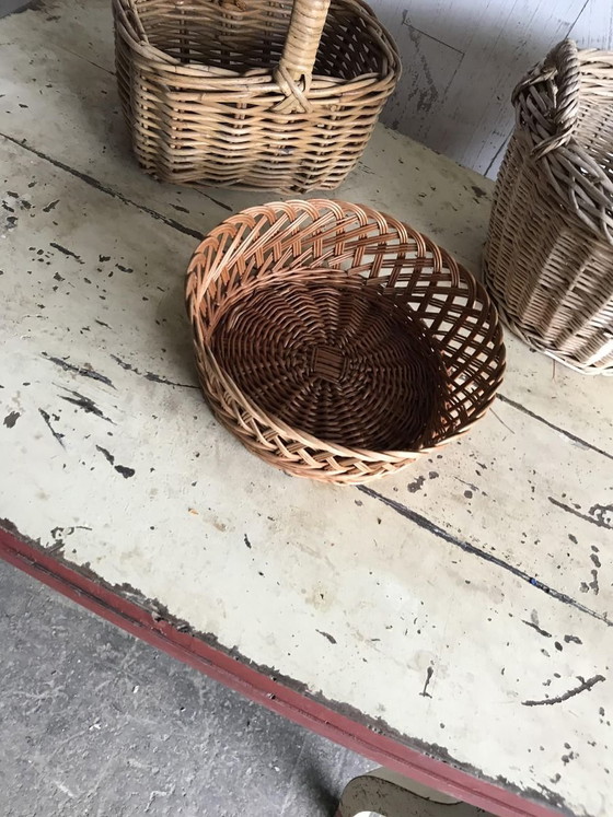 Rotan manden, jaren 60, set van 3 – Decoratieve objecten, Rieten (photo 9 of 11)