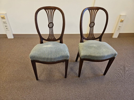 2 x Chaises de salle à manger vintage en acajou
