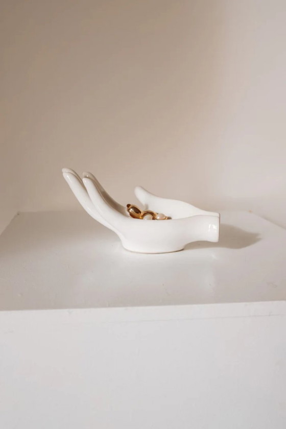 Image 1 of Vintage Porcelain Hand Catch-All Jewelry Bowl