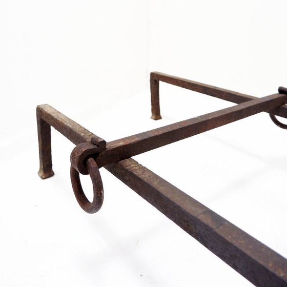 Image 1 of Paire de chenets anciens en fer forgé - XIXe siècle