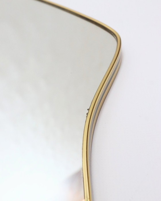 Image 1 of Vintage brass organic mirror asymmetrical